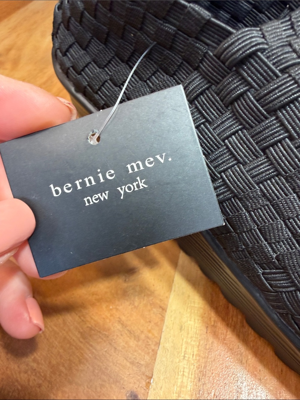 bernie mev. Minimalist Black Woven Mary Jane Platform Shoes NWT - Picture 10 of 11